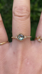 Agatha Ring, 0.62ct Montana Light Green Sapphire