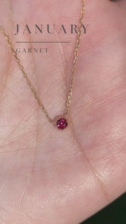 Dahlia Birthstone Solitaire Necklace