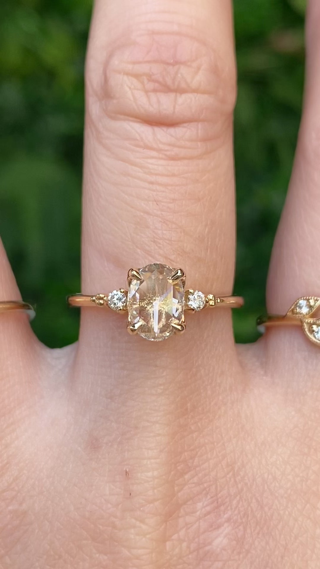 Estel Ring, 0.60ct Oval Rose Cut Diamond