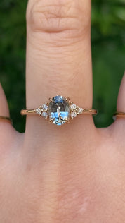 Teresa Ring, 0.95ct Light Blue Green Montana Sapphire