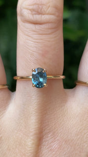 【即日配送】サラリング ・0.82ct・加熱モンタナ産ブルーグリーンサファイア・K14YG