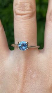 1.00ct Round Cut Blue Montana Sapphire Sapphire SR462