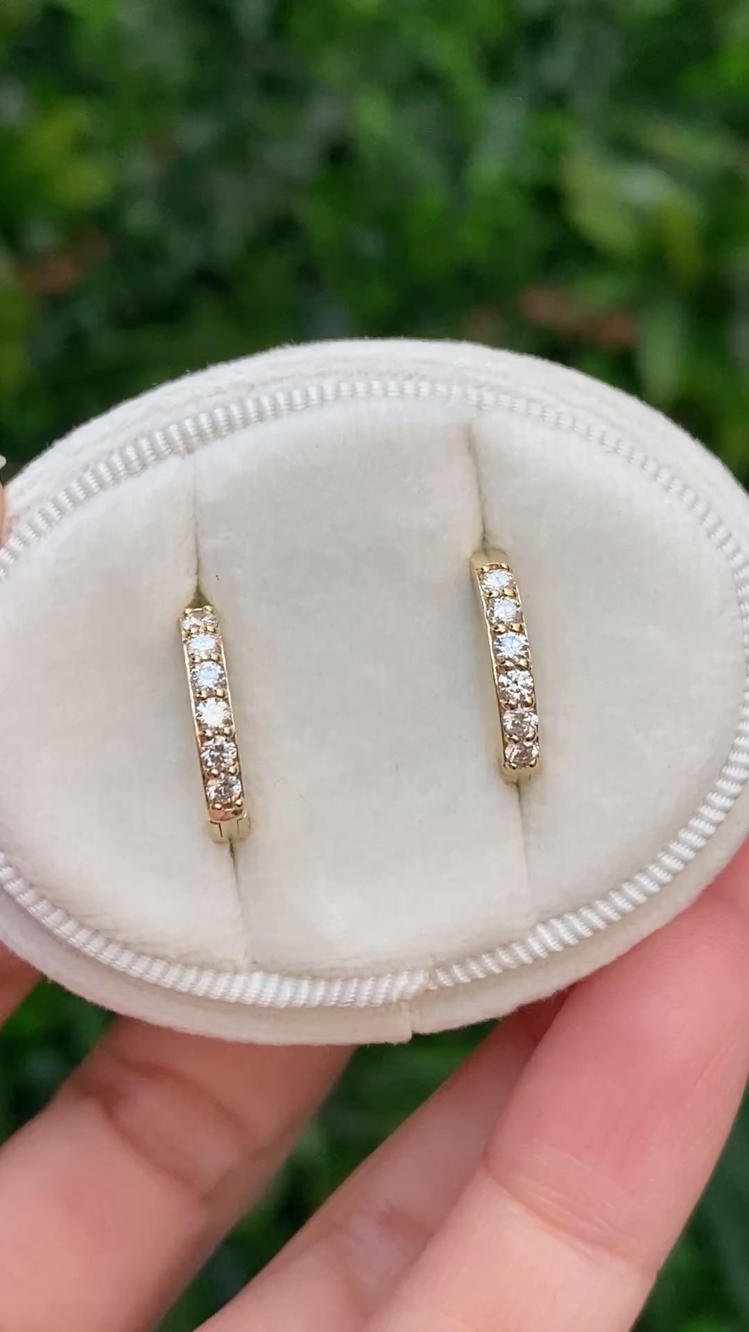 Diamond Huggie Earrings, 15mm