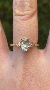 Teresa Ring, 1.39ct Light Green Montana Sapphire