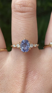 【一点物】エステルリュックスリング ・1.29ct・加熱スリランカ産ブルーサファイア・K14YG
