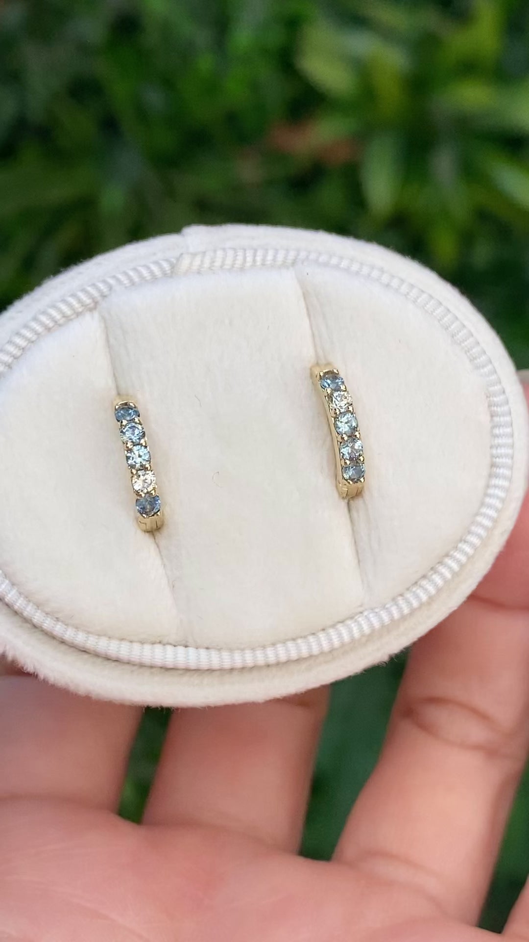 Montana Sapphire Huggie Earrings, 12.5mm