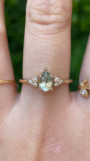 Teresa Ring, 0.82ct Light Green Montana Sapphire