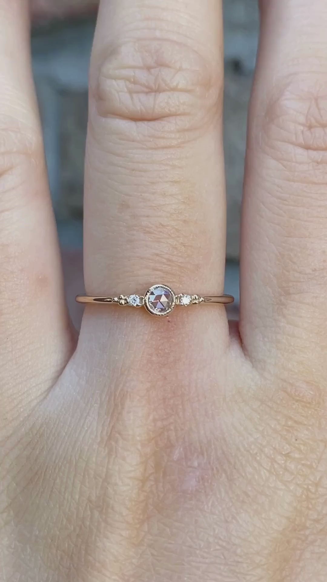 Estel Bezel Ring, 0.15ct Rose Cut Diamond