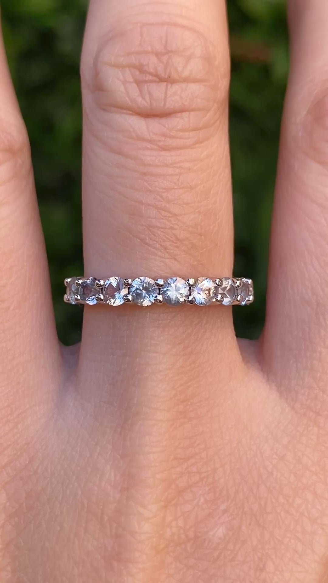 Lydia Montana Sapphire Band | 14K White Gold, 3.0mm -1.30ctw