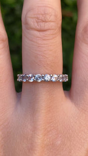 Lydia Montana Sapphire Band | 14K White Gold, 3.0mm -1.30ctw