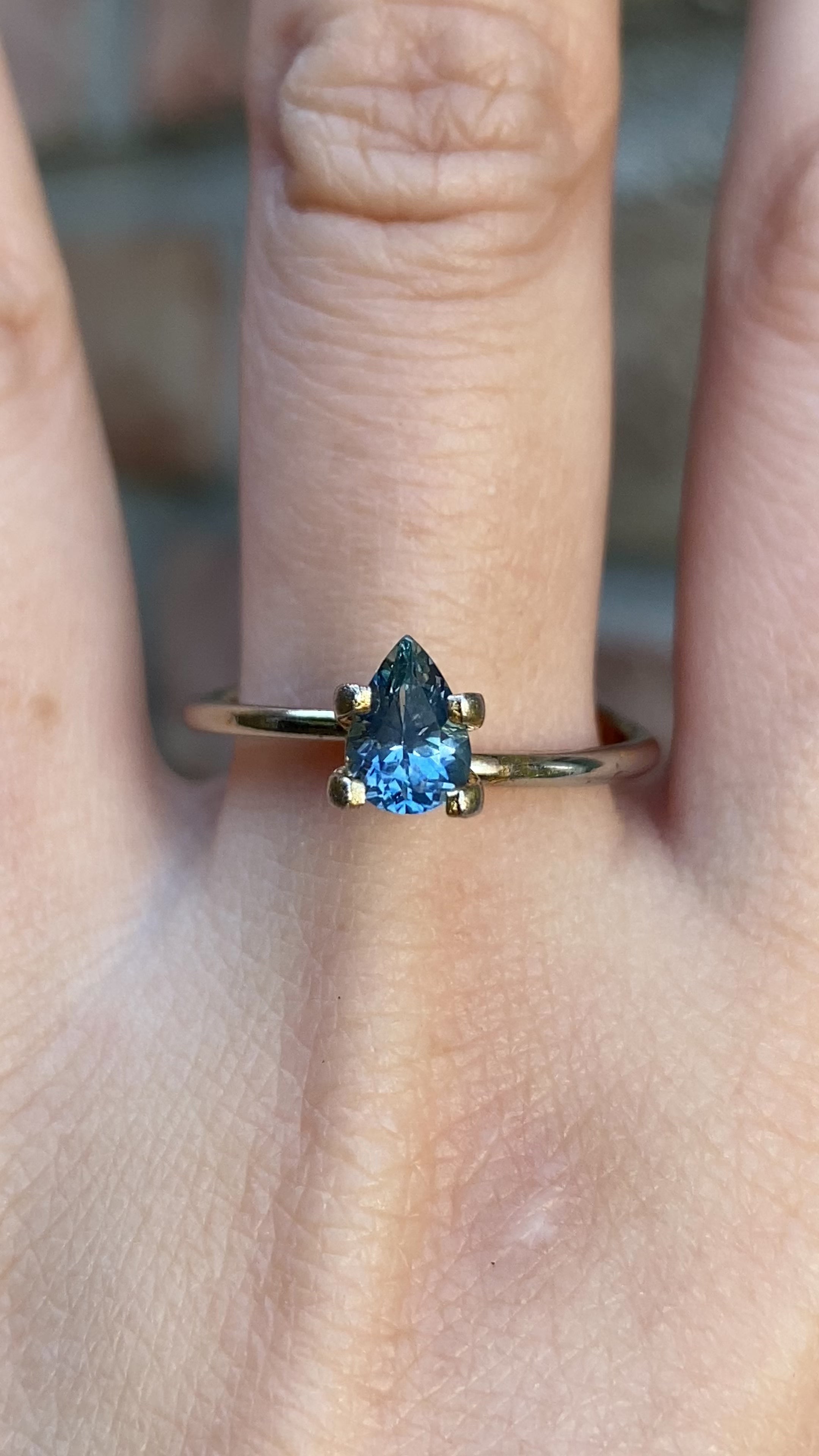 0.91ct Pear Cut Blue Montana Sapphire SF324