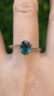 1.51ct Oval Cut Blue Green Montana Sapphire SO695