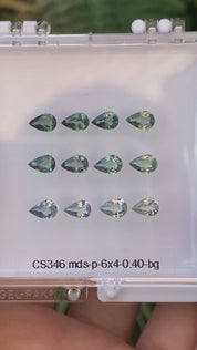 0.40ct Calibrated Pear Blue Green Sapphires (6x4mm) cs346