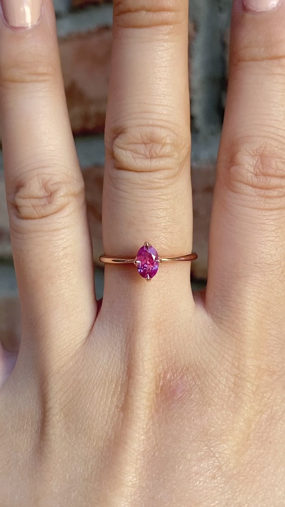 Alice Ring, 0.60ct Pink Sapphire