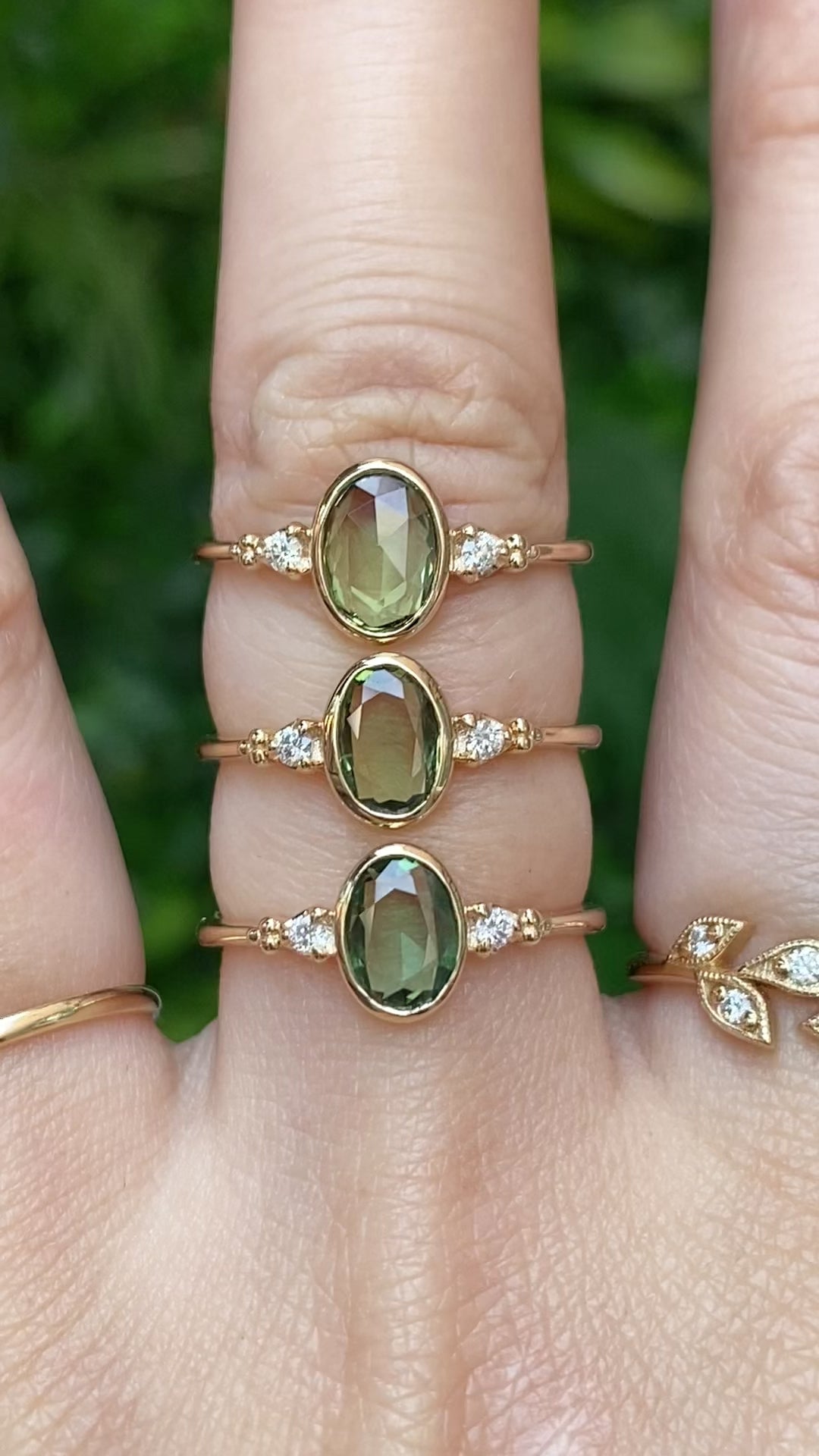 Estel Bezel Ring, 0.60ct Green Sapphire