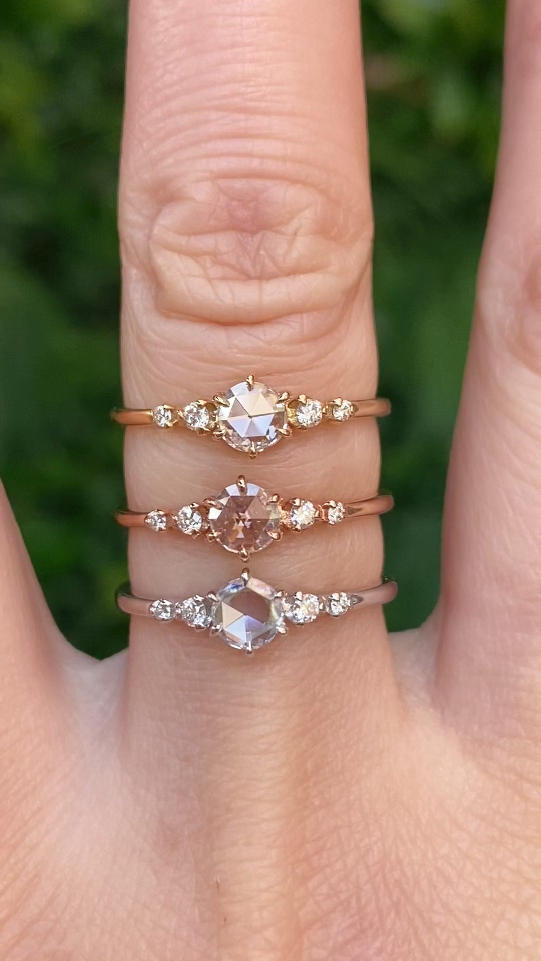 Mila Ring, 0.20ct Round Rose Cut Diamond