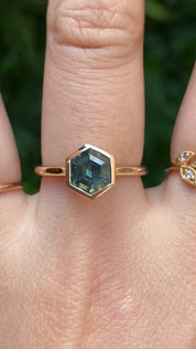 Riley Ring, 1.80ct Blue Green Montana Sapphire