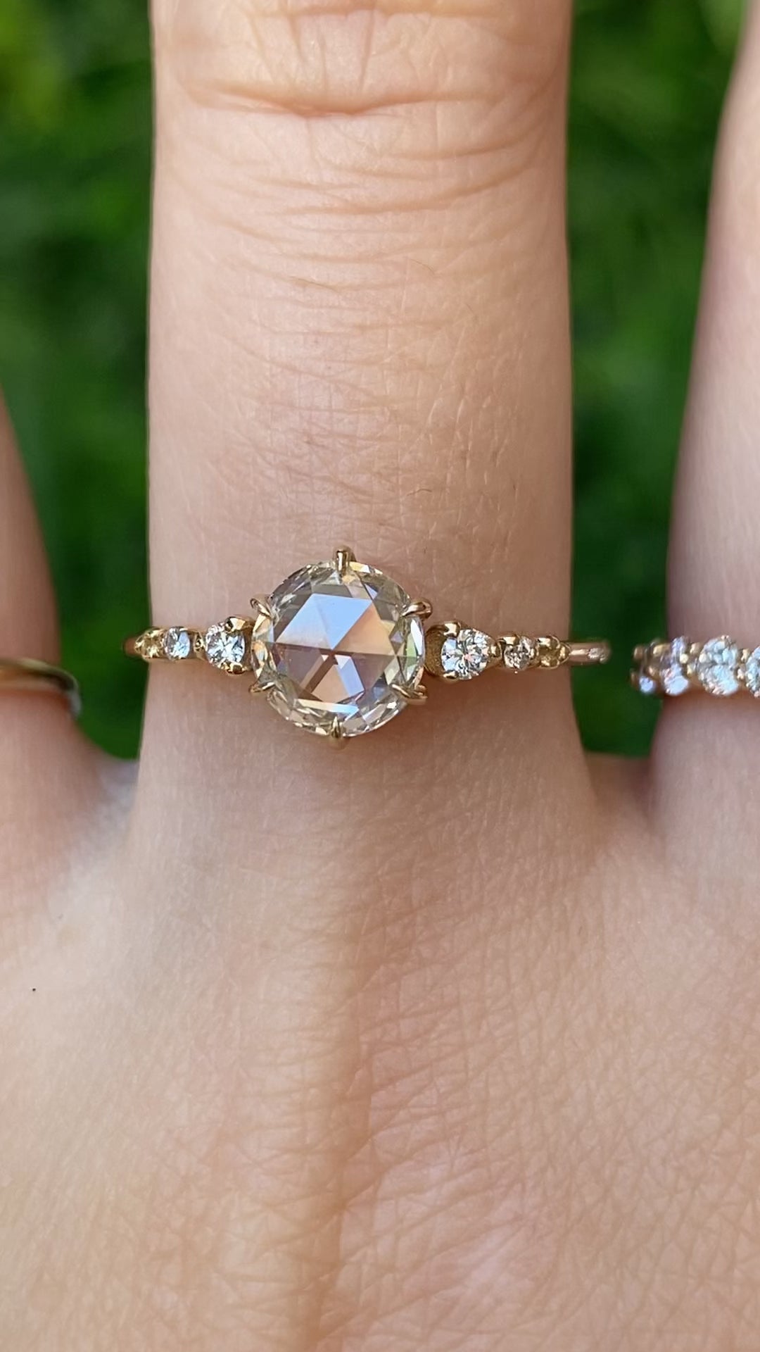 Mila Ring, 1.01ct Rose Cut Diamond, 14k Yellow Gold, GIA Certified (One of a kind)