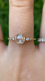 Mila Ring, 1.01ct Rose Cut Diamond, 14k Yellow Gold, GIA Certified (One of a kind)