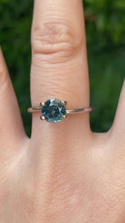 1.65ct Round Cut Teal Blue Montana Sapphire Sapphire SR470