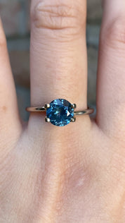 1.72ct Round Cut Dark Teal Blue Montana Sapphire SR287