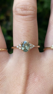 Teresa Ring, 0.84ct Green Montana Sapphire