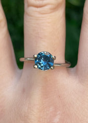 1.23ct Round Cut Blue Green Montana Sapphire SR490