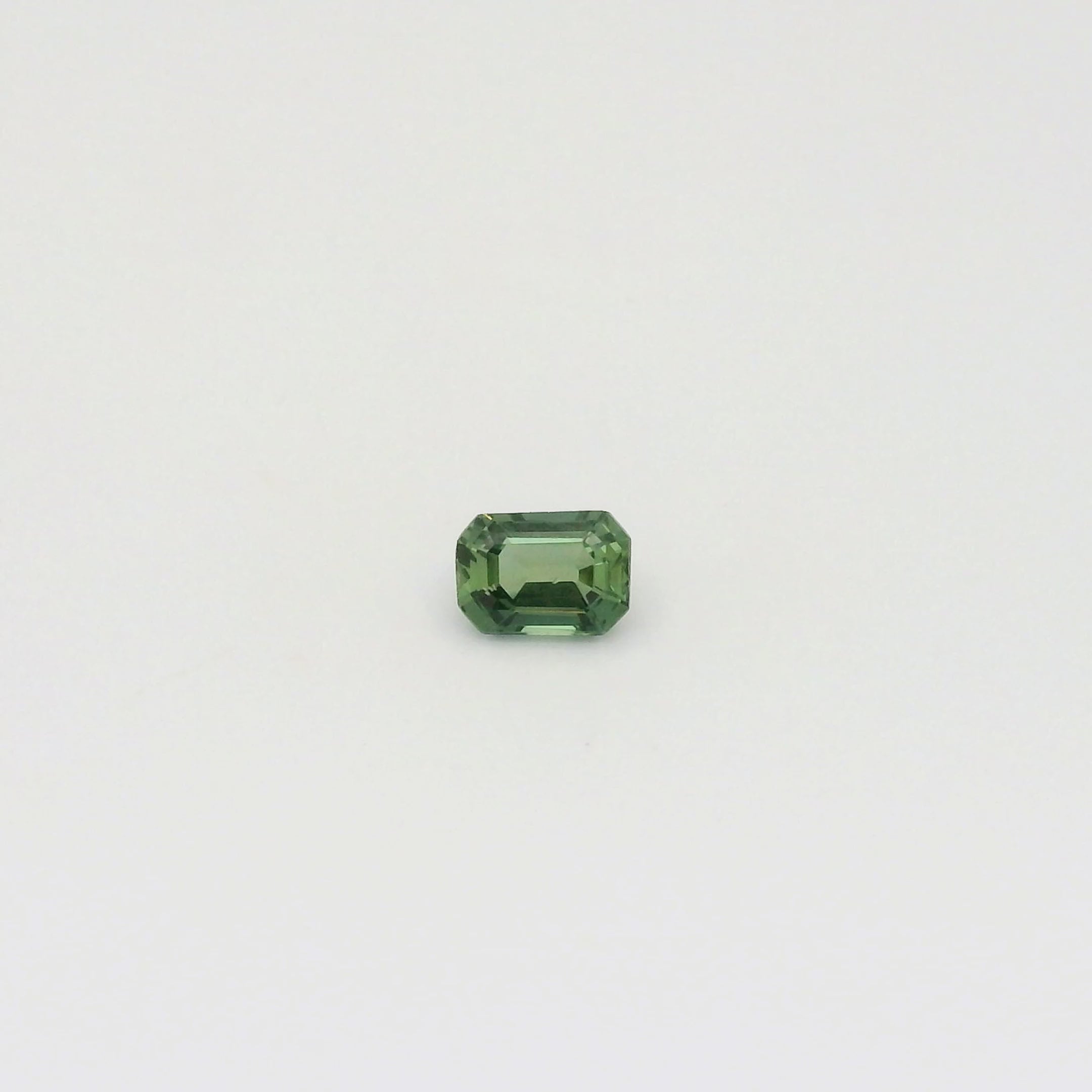 1.20ct Emerald Cut Blue Green Madagascar Sapphire SF525