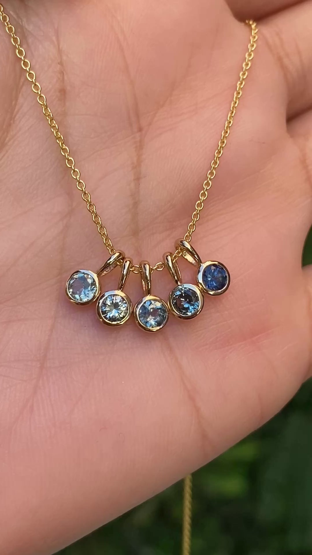 14K Gold Bezel Montana Sapphire Charm 3.5mm