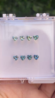 0.40ct Calibrated Heart Madagascar Green, Blue Green Sapphire (4.5mm) CS359