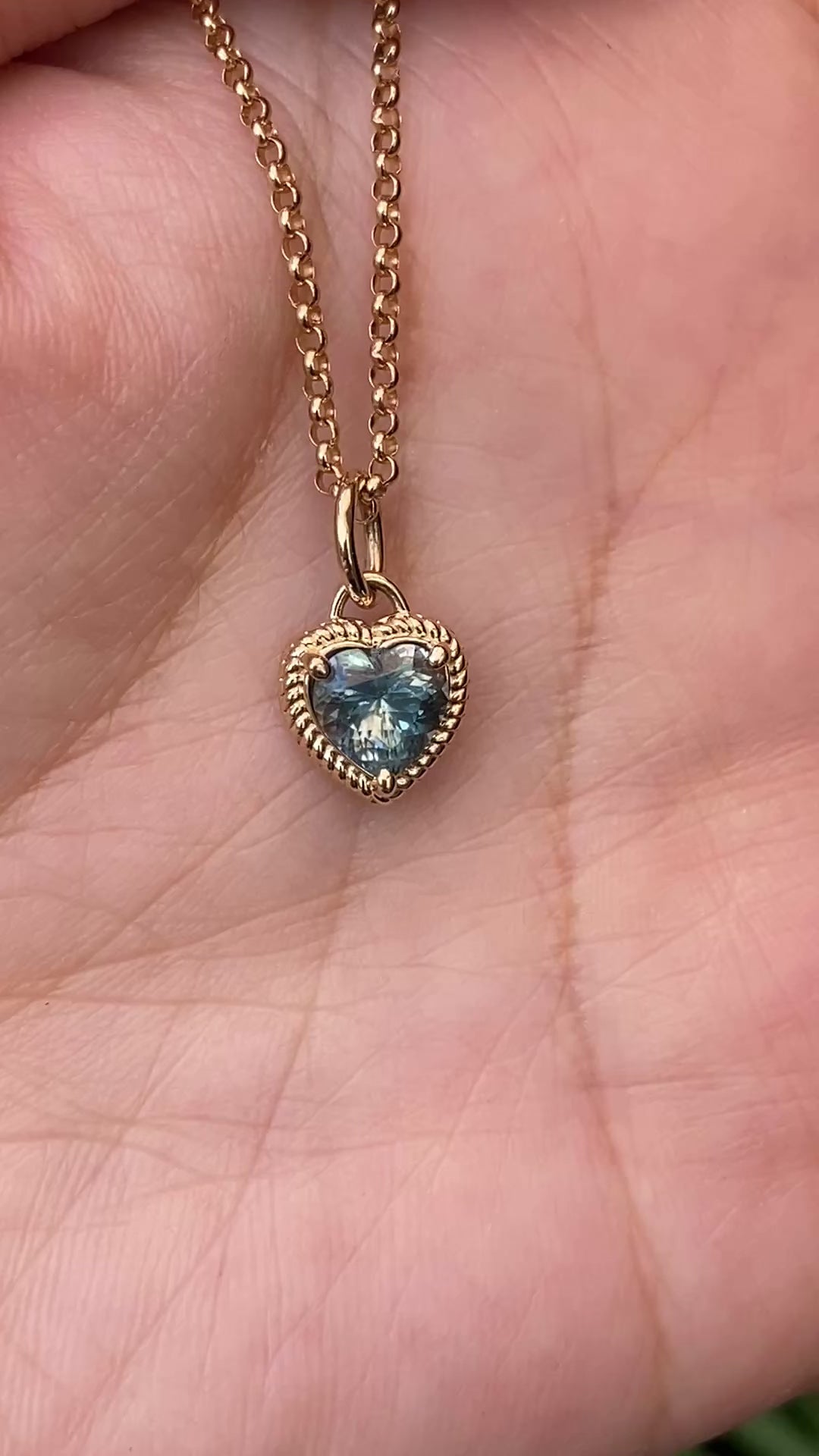 Montana Sapphire Rope Heart Charm