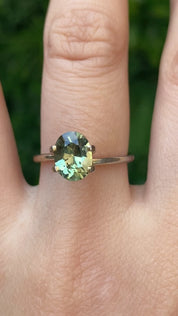 1.60ct Oval Cut Green Montana Sapphire Sapphire SO675