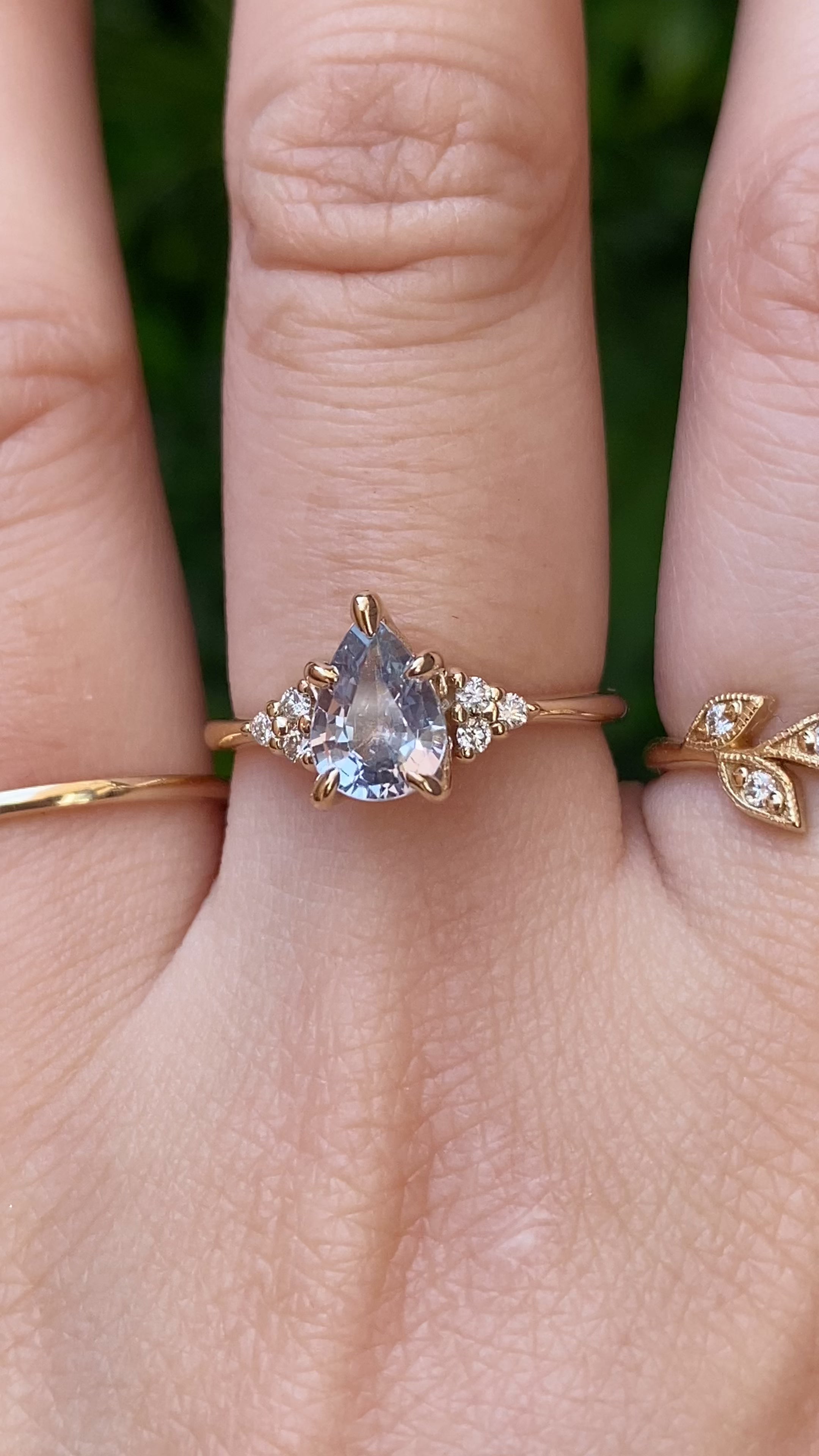 Teresa Ring 1.27ct Light Blue Madagascar Sapphire, 14k Yellow Gold (One of a kind)