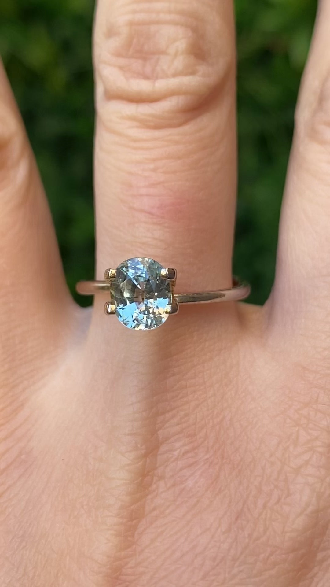 1.94ct Oval Cut Light Blue Green Madagascar Sapphire SO624
