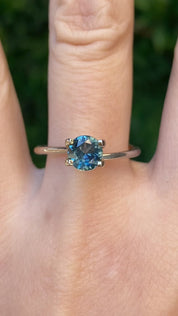 0.96ct Round Cut Blue Green Montana Sapphire SR506