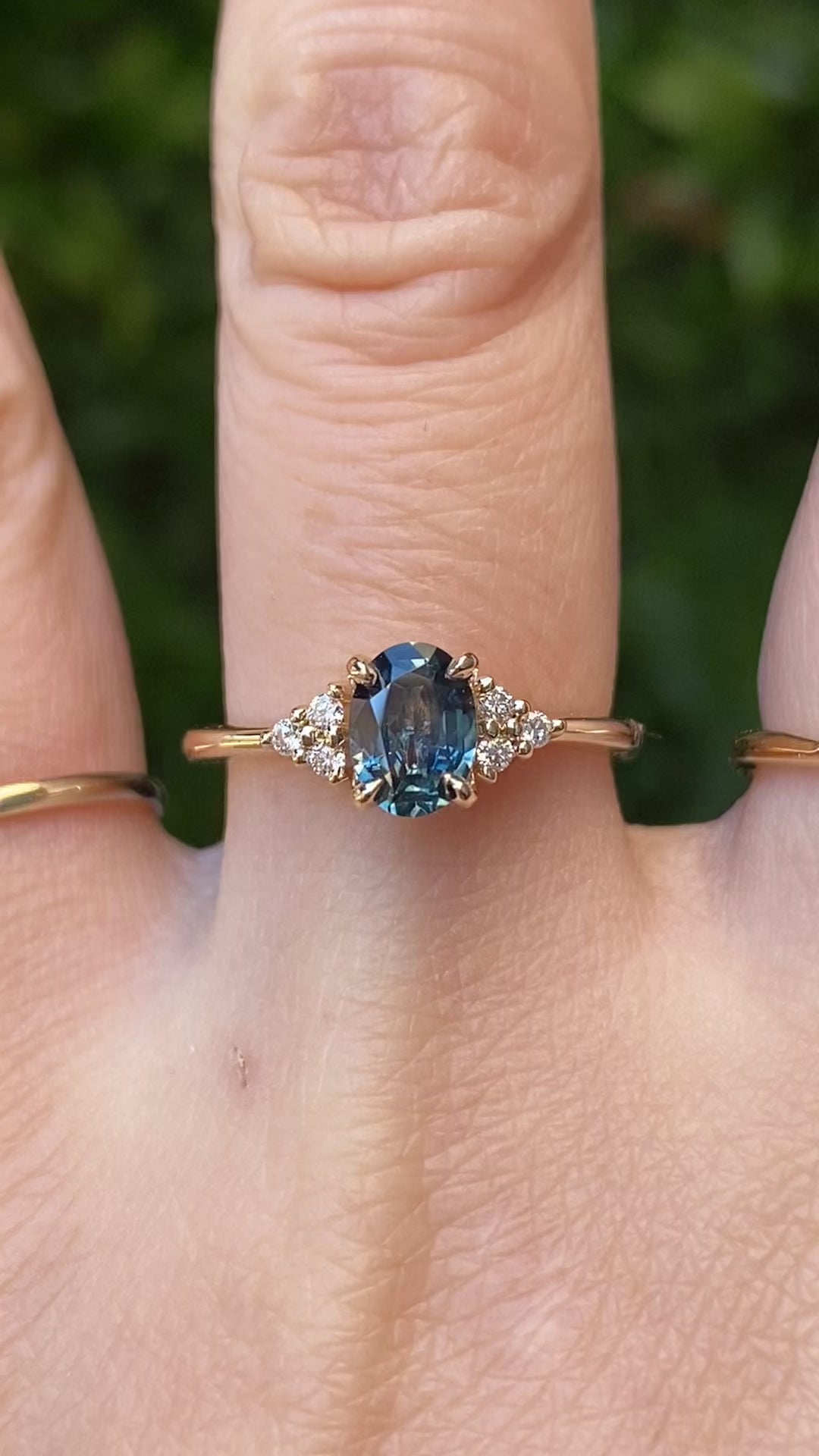 【一点物】テレサリング ・1.34ct・加熱モンタナ産ブルーサファイア・K14YG