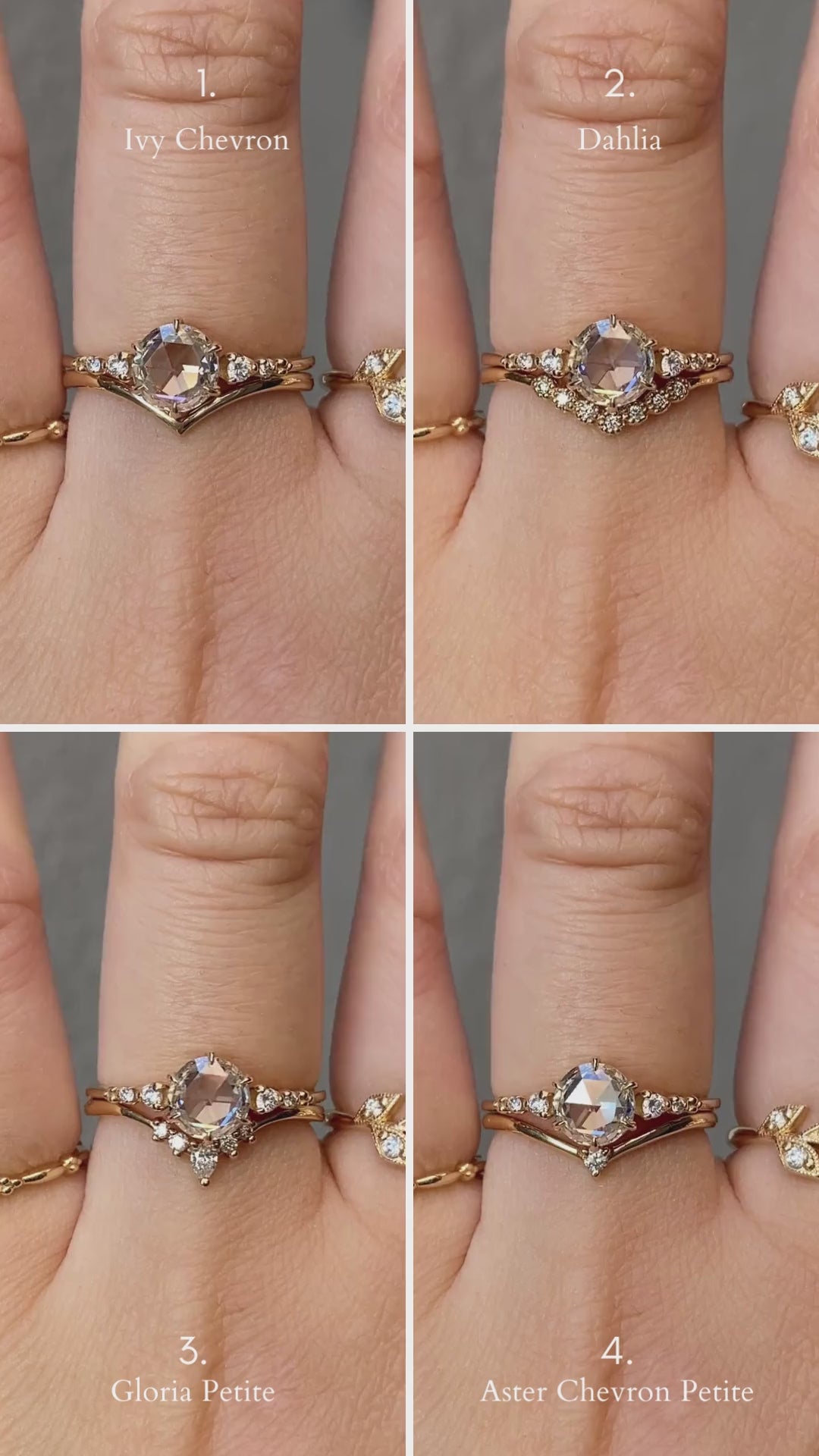 Mila Ring, 1.01ct Rose Cut Diamond, 14k Yellow Gold, GIA Certified (One of a kind)