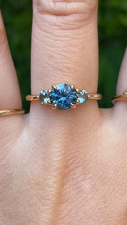 Juliette Ring, 1.33ct Teal Blue Monatana Sapphire