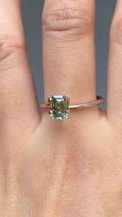 1.31ct Emerald Cut Light Green Montana Sapphire SF310