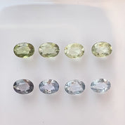 Eight Oval approx. 0.60ct Madagascar Sapphire in blue and green shades