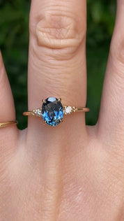 【一点物】エステルリング ・1.42ct・加熱アフリカ産ブルーサファイア・K14WG