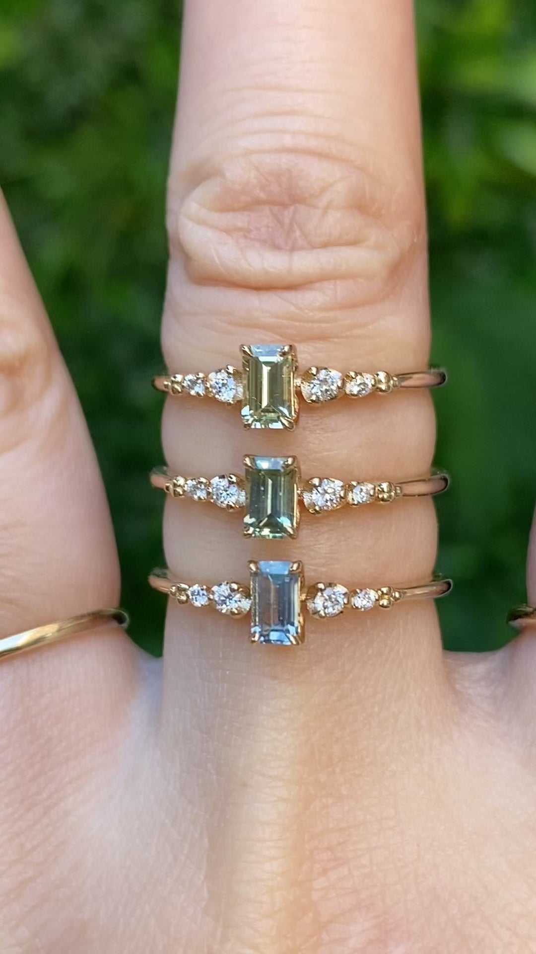 0.45ct Emerald Cut Montana Sapphire 14k Gold | Estel Fleur Ring