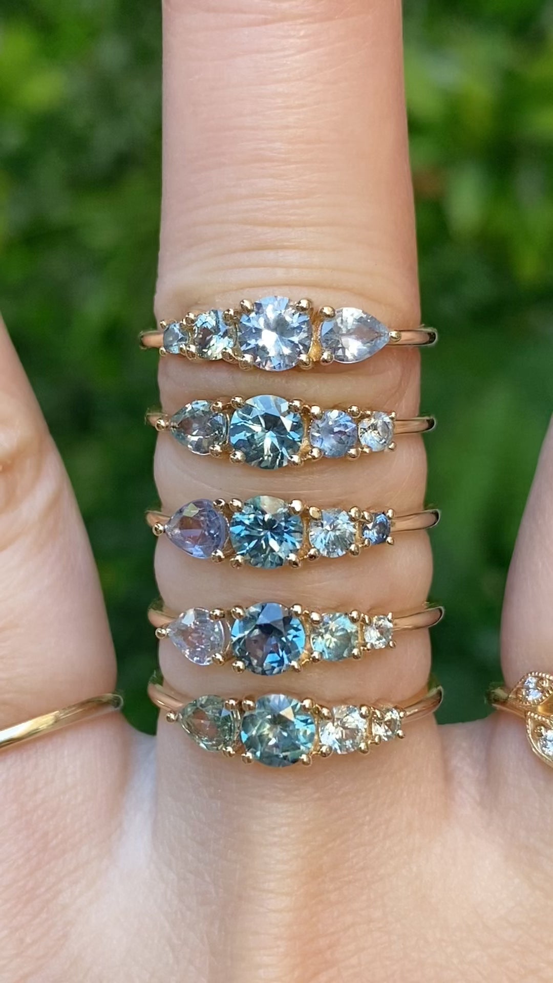 鳥風リング サファイア 即日配送】ドロップレッツリング ・0.84ct・マダガスカル＆モンタナ産