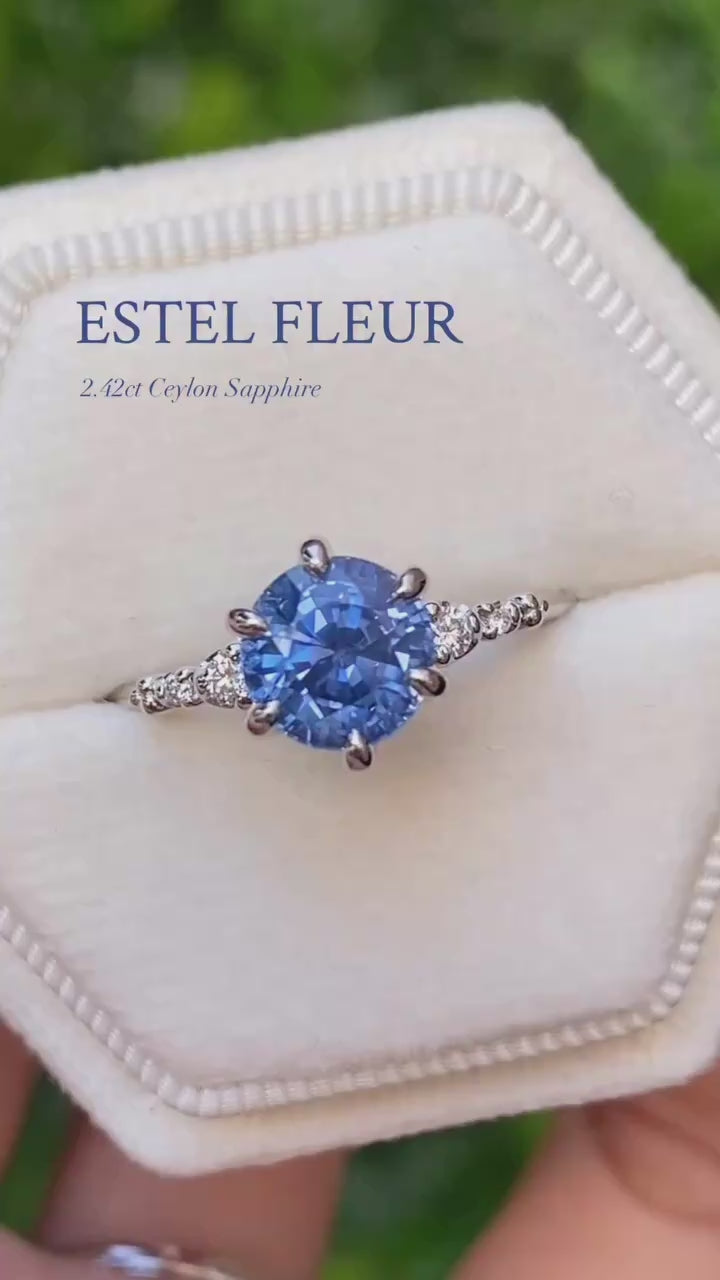 Estel Fleur Ring, 2.42ct Ceylon Sapphire