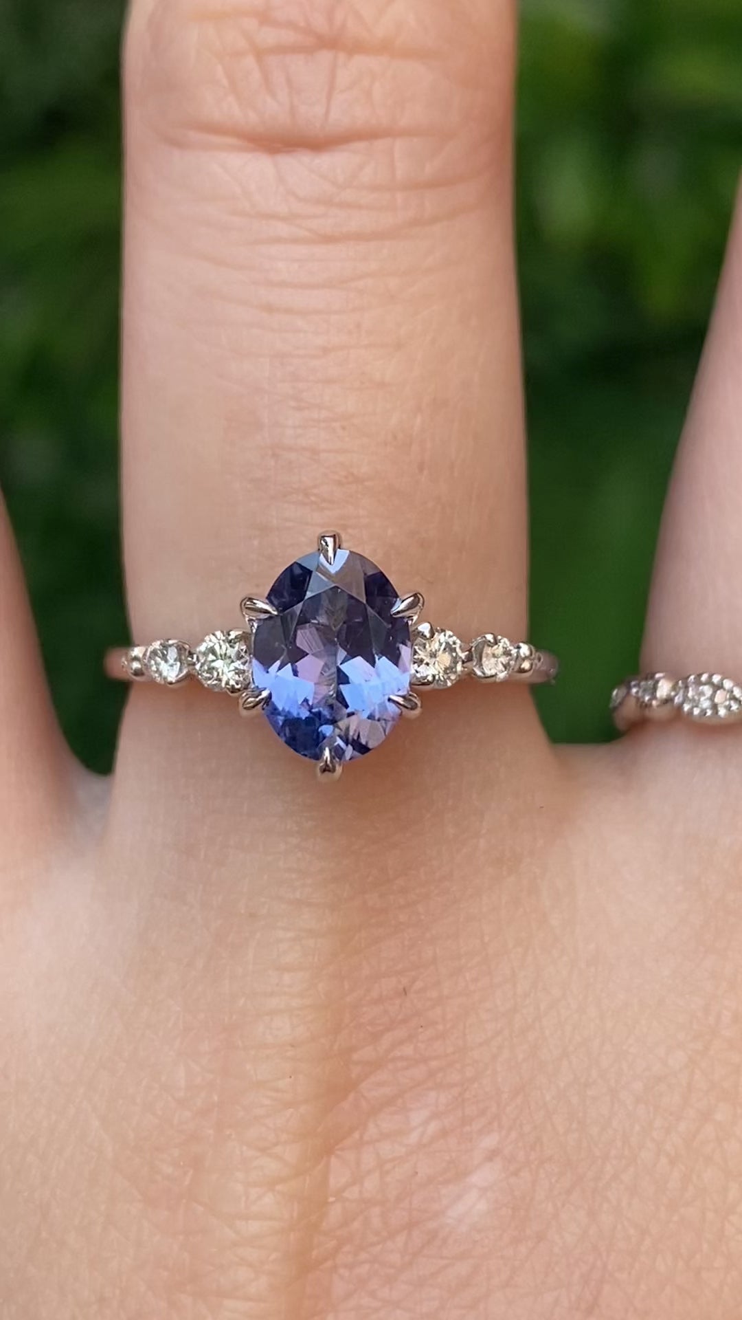 Estel Fleur Ring, 1.56ct Purple Blue Umba Sapphire
