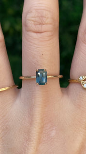 Jane Ring, 0.87ct Teal Blue Madagascar Sapphire