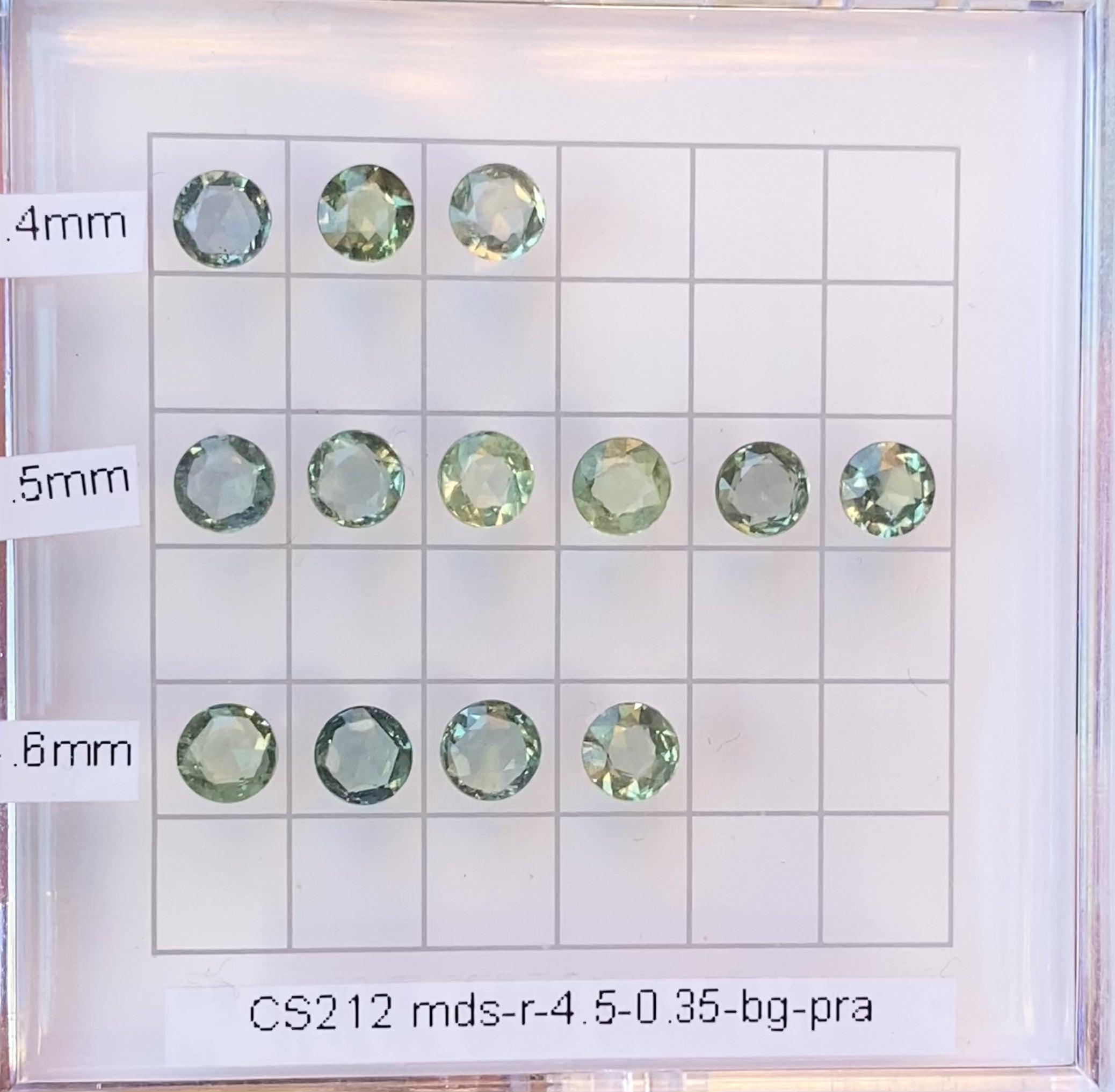 0.35ct Calibrated Round Madagascar Green Sapphires (4.5mm)