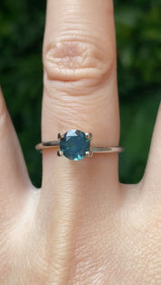 1.21ct Round Cut Peacock Green Montana Sapphire SR183