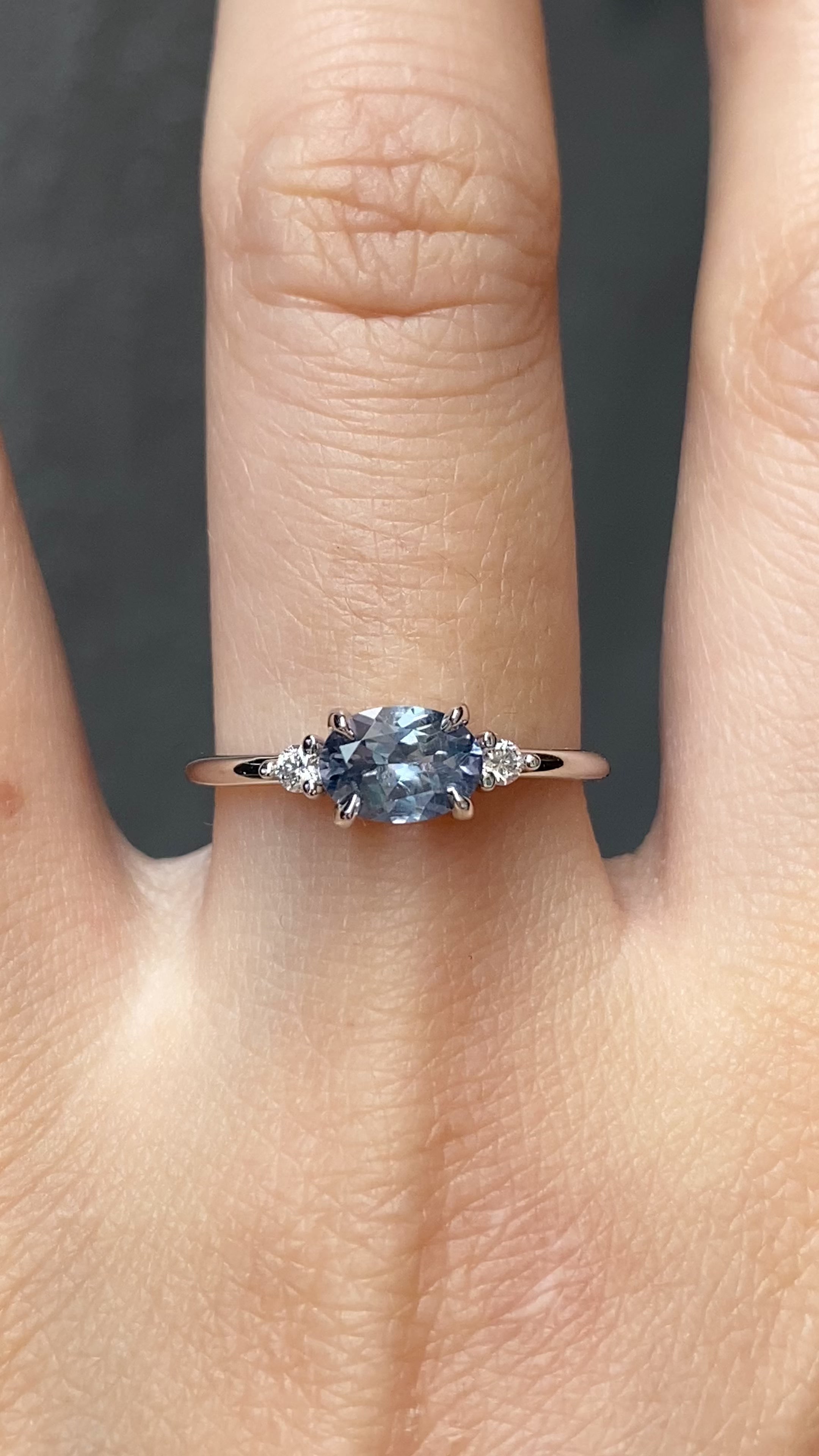 Emilie Ring 0.98ct Light Blue Umba Sapphire, 14k White Gold (One of a kind)