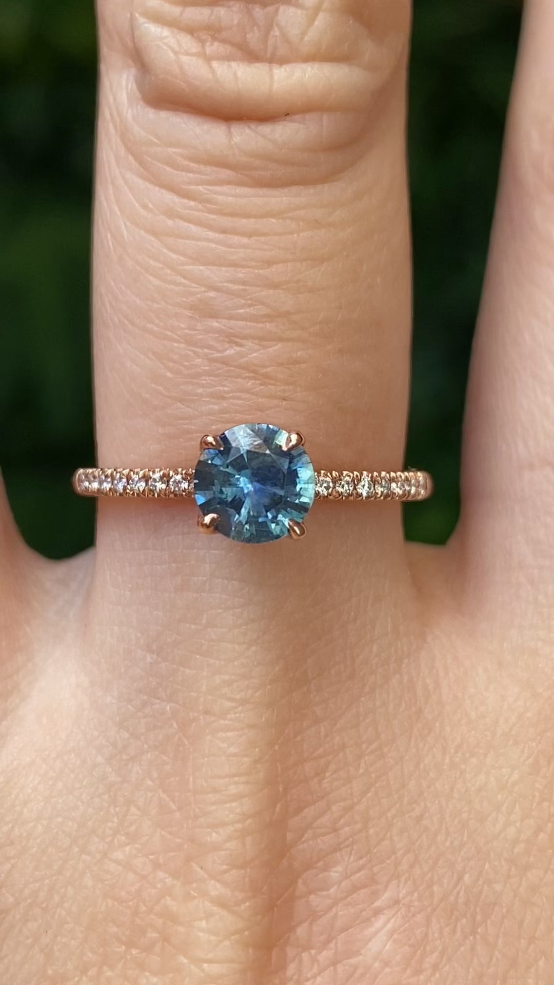 【一点物】マリアリング ・0.88ct・加熱モンタナ産ブルーサファイア・K14RG